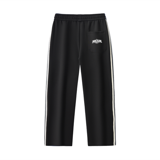 Notix Stripe Straight Leg Pants - Black