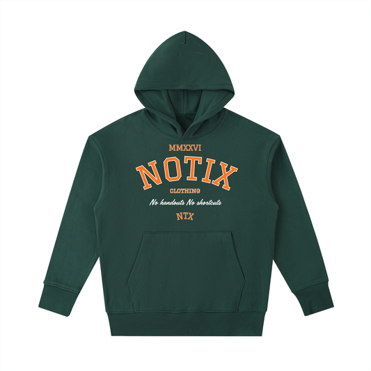 Notix Varsity Heavyweight Hoodie Green / Orange