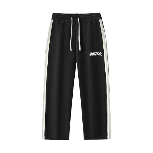 Notix Stripe Straight Leg Pants - Black
