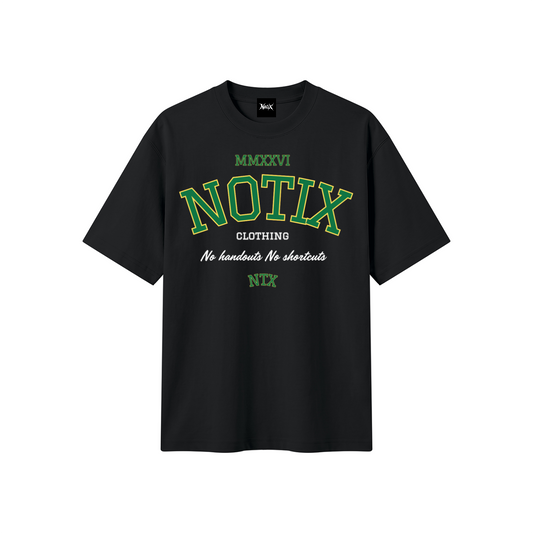 Notix Varsity Heavyweight Tee Black / Green