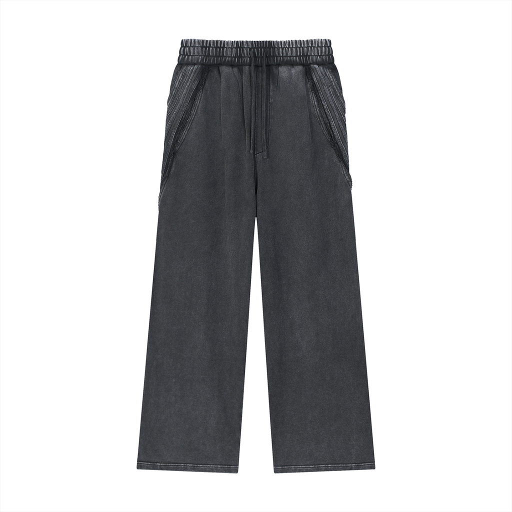 Notix Snow Washed Tape Raw Edge Sweatpants