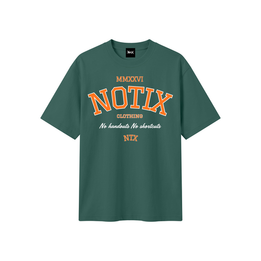 Notix Varsity Heavyweight Tee Green / Orange