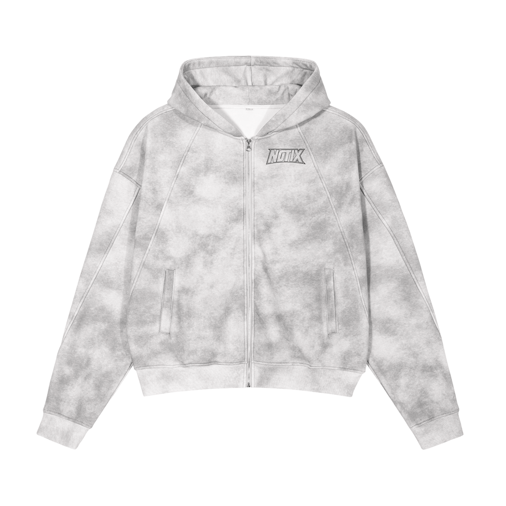 Notix Dirty Washed Zip-Up Fleece Hoodie
