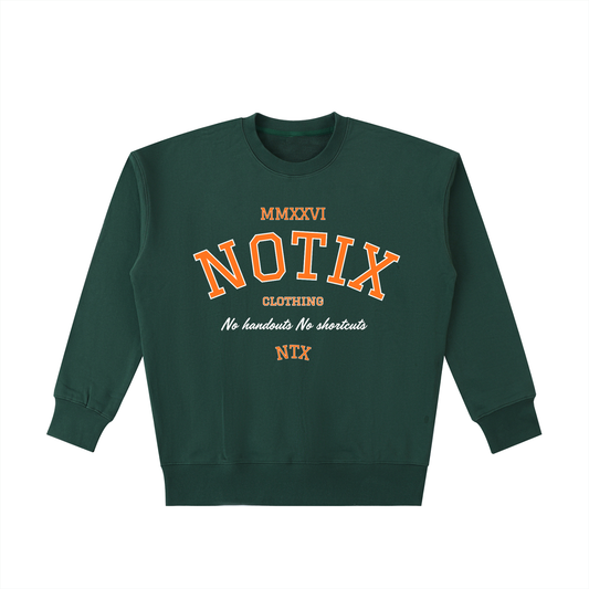 Notix Varsity Heavyweight Sweatshirt Green / Orange