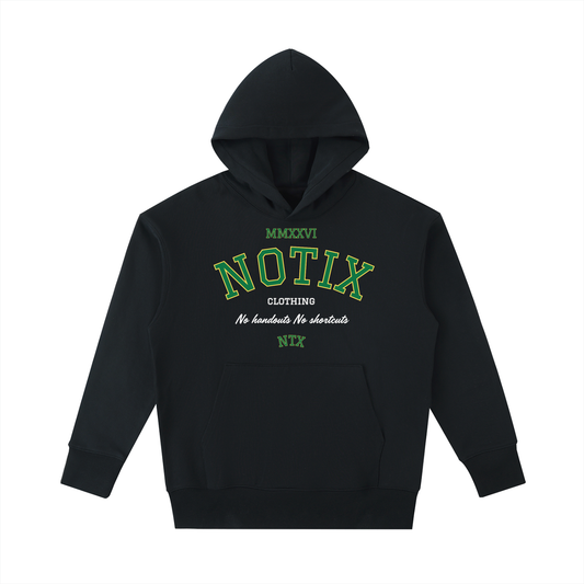 Notix Varsity Heavyweight Hoodie Black / Green