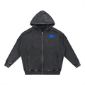 Notix Snow Washed Tape Raw Edge Zip Hoodie